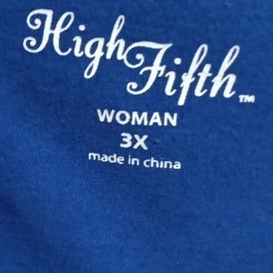 FINAL PRICE NWT High Fifth royal blue 3/4 sleeve blouse w embroidery 3X